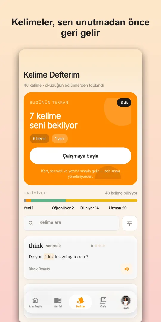 Kelime defteri: kelimeler unutmadan önce geri gelir